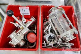 Lot of Stainless Steel Ball Valves, Clamps, Filter, Fittings, Gauges and Hoses
