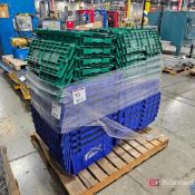 (2) Pallets of Plastic Nesting Storage Bins w/ Integrated Lids
