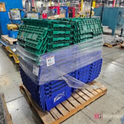 (2) Pallets of Plastic Nesting Storage Bins w/ Integrated Lids