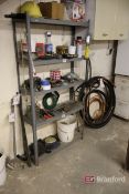 Metal 5-Shelf Rack Unit w/ Contents