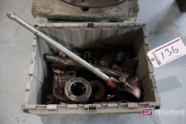 Box Lot of Ridgid Treading Wrench & Dies