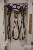 Lot of (3) Yellow Jacket R-12/R-22/R-502 Test And Charging Manifolds