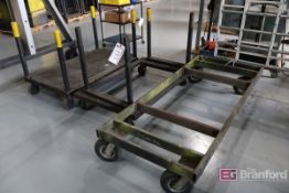 (3) Custom Steel Fabricated Material Transfer Carts / Dollies