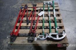 Pallet Lot of (3) Greenlee Benders, (4) Bolt / Cable Cutters
