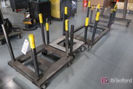 (4) Custom Steel Fabricated Material Transfer Carts / Dollies