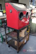 Sand Blast Cabinet w/ Boxed Walnut and Glass Bead Media