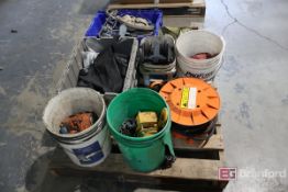 Pallet Lot of (3) Manual Chain Hoists, Straps, etc