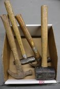 Lot Box of Hammers and Rubber Mallet