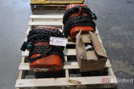 Pallet Lot of (2) CM Series S27 1-Ton Electric Chain Hoists