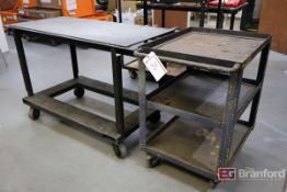 (2) Heavy Duty Steel Shop Carts