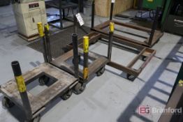 (4) Custom Steel Fabricated Material Transfer Carts / Dollies