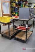 (2) Steel Carts, Durham Small Parts Cabinet w/ Contents
