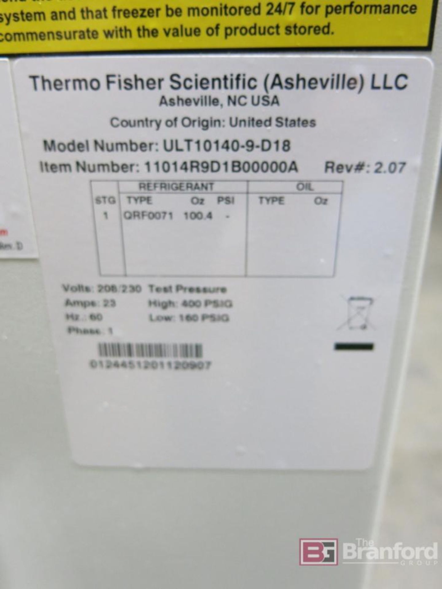 Thermo Scientific Model ULT 10140-9-D18 Chest Freezer - Image 4 of 6