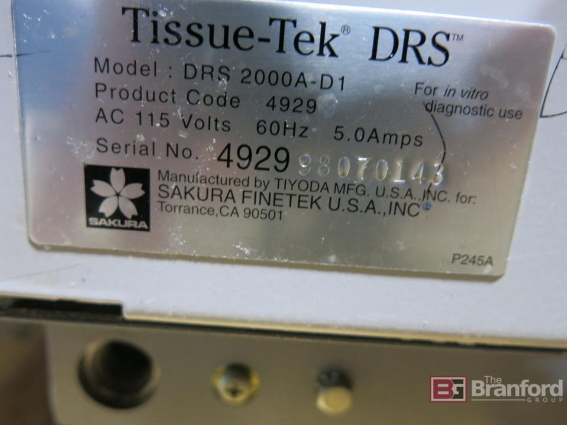 Sakura Tissue Tek Model DRS2000-D1 Automated Slide Stainer - Image 7 of 14