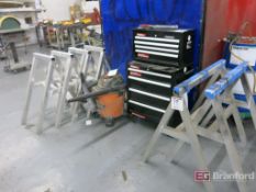 Husky Machinist Roll About Toolbox, (6) Aluminum Saw Horses
