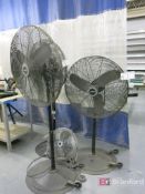 Lot of (3) Pedestal Shop Fans, Floor Shop Fan