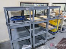 (3) 4-Shelf Rolling Carts