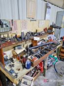 Wood Bench w/ Assorted Machine Shop Tooling
