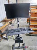 Rolling Computer Stand w/ AOC Monitor & Lenovo ThinkCentre