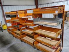 (4) Steel Rolling Material Carts w/ Adjustable Bins