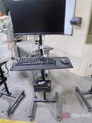 Rolling Computer Stand w/ AOC Monitor & Lenovo ThinkCentre