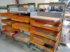 (3) Steel Rolling Material Carts w/ Adjustable Bins