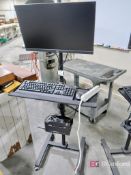Rolling Computer Stand w/ AOC Monitor & Lenovo ThinkCentre