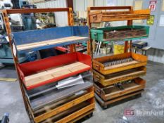 (2) Steel Rolling Material Carts w/ Adjustable Bins