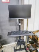 Rolling Computer Stand w/ AOC Monitor & Lenovo ThinkCentre