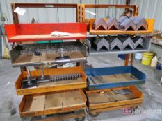(2) Steel Rolling Material Carts w/ Adjustable Bins
