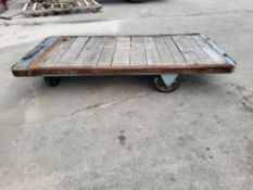 (2) Shop Carts, Vintage Wooden Cart, 96" X 48", and 48" X 24" Metal Cart