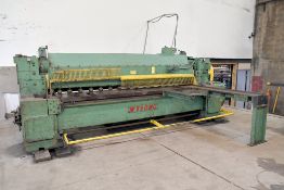 Wysong Model 1038 10' x 3/8" Mechanical Power Squaring Shear, s/n P31-132; 120" Cut Length, 125"
