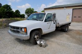 1996 Chevrolet C3500 Flat Bed Stake Truck, VIN 1GBJC34R1TE130726; 7' x 11' Aluminum Bed, 5.7 Liter