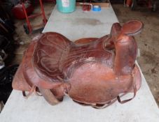Western Leather Horse Saddle