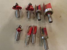 (8) 1/2" Shank Router Bits