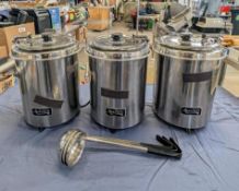 (3) Avantco 6 qt. SS Food Warmers