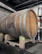 Large Oak Barrel on Wood Stand