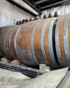 Large Oak Barrel on Wood Stand