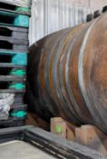 Large Oak Barrel on Wood Stand