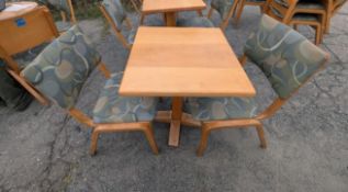 Solid Butcher Block Style Top Cafe Tables W/ (2) Chairs
