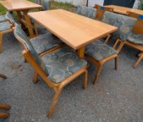 Solid Butcher Block Top Dining Table W/ (4) Chairs
