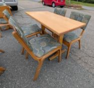 Solid Butcher Block Top Dining Table W/ (4) Chairs