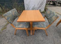 Solid Butcher Block Style Top Cafe Tables W/ (2) Chairs