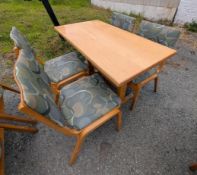 Solid Butcher Block Top Dining Table W/ (4) Chairs