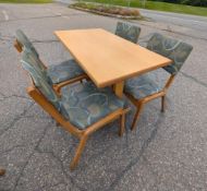 Solid Butcher Block Top Dining Table W/ (4) Chairs