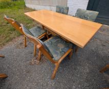 Solid Butcher Block Top Dining Table W/ (4) Chairs