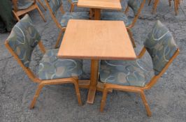 Solid Butcher Block Style Top Cafe Tables W/ (2) Chairs