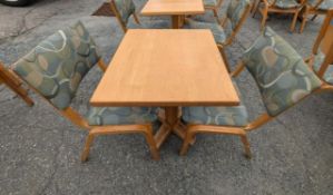 Solid Butcher Block Style Top Cafe Tables W/ (2) Chairs