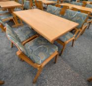 Solid Butcher Block Top Dining Table W/ (4) Chairs