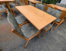 Solid Butcher Block Top Dining Table W/ (4) Chairs